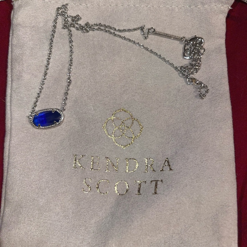 Elisa Silver Pendant Necklace in Cobalt
